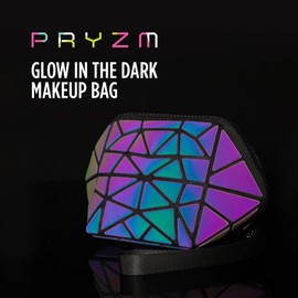 Pryzm Laser Makeup Bags Worlds First Light Reflective Material - Glows in The Dark - Travel Cosmetic Pouch Purse Glow Toiletry Organiser (Small)
