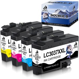 DOUBLE D Compatible LC3037 LC3037XXL Ink Cartridges for Brother LC3037 LC3037XXL LC3039, High Yield for MFC-J6945DW MFC-J5845DW XL MFC-J5945DW MFC-J6545DW XL (Black, Cyan, Yellow, Magenta, 4 Pack)