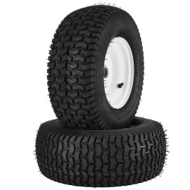 2-Pack 16x6.5-8\" Tubeless Turf Pneumatic Lawn Mower Tires Rim 3\" Offset Hu Assembly Wheel Caster Wheels for TractorDefault: Default
