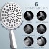Veken 6 Functions Large Oversized Handheld Shower Head Set 6" High Pressure 60 Inch