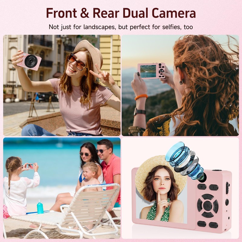 64MP 4K Vlogging Camera, 64GB Fast Autofocus Digital Camera with