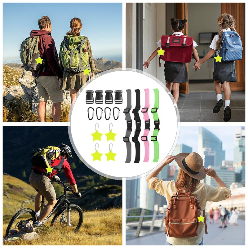 GOWTX 4Pcs Backpack Chest Strap, Sternum Strap Secures for Backpack,