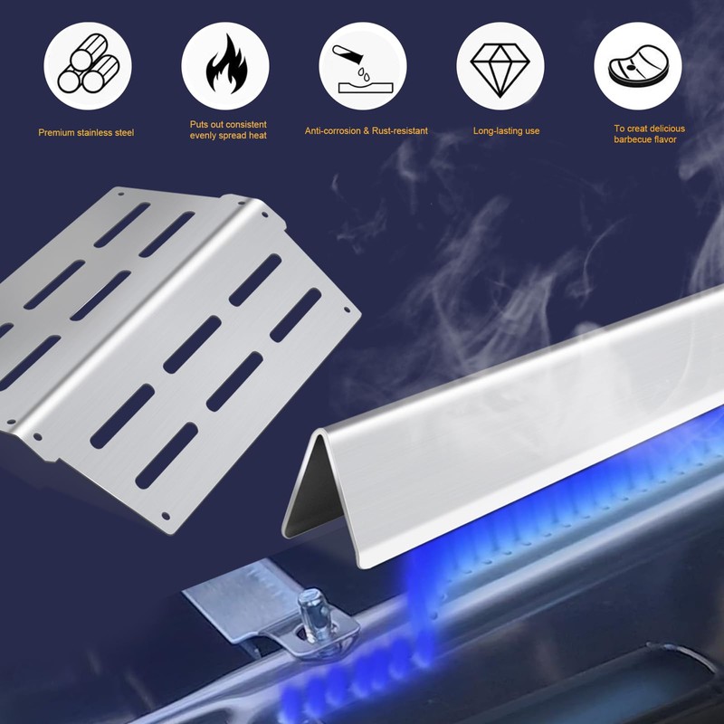 Stainless Steel Flavorizer Bars & Heat Deflector Gas Grill Replacement
