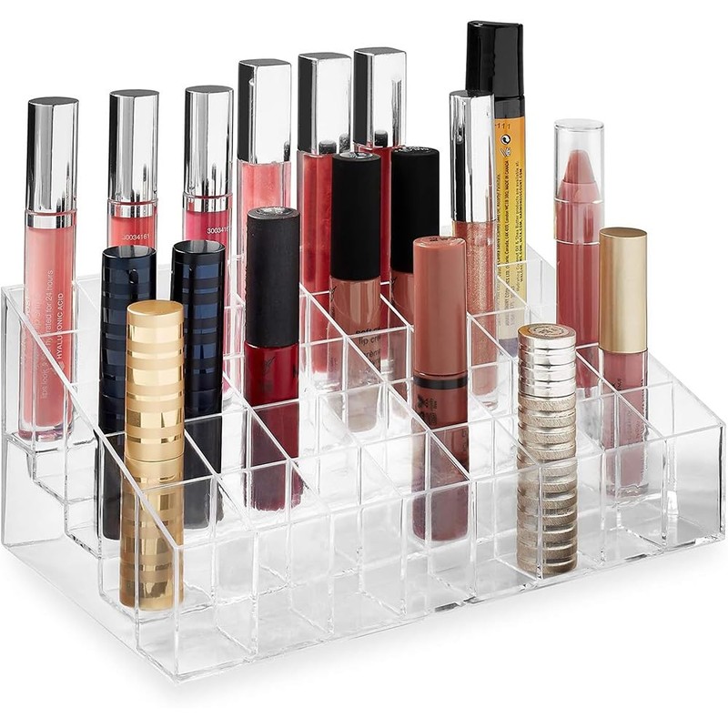 LznYi Lipstick Holder, 40 Slots Acrylic Lipstick Holder Organizer Case