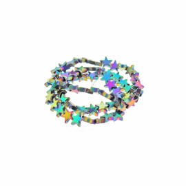 Unbranded Star Imitation Hematite Beads 8mm - Electroplated - 1 Strand 62 Beads - BD795