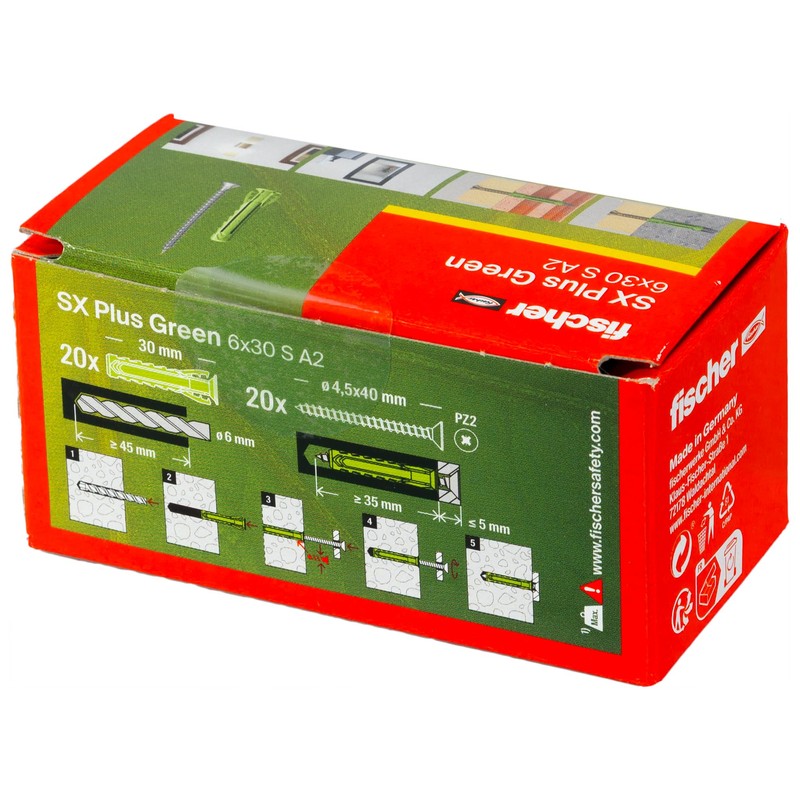 fischer SX Plus Green Expansion Dowel 6 x 30 S