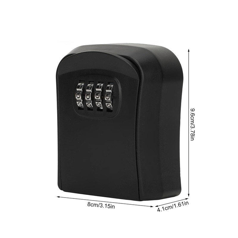 LiebeWH Outdoor Lock Box for House Keys, 4-Digit Combination, Black,