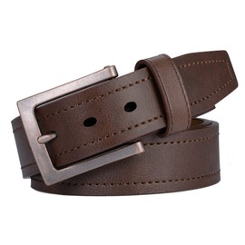Marino Avenue Men's Belt, Leather Casual Belt, Looks Great with Jeans, Khakis, Dress - With Classic Single Prong Buckle - Tawny - Amber - 36 (Waist: 34)