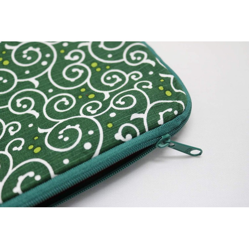 Keisui Dot Arabesque Goshuin Book L-Shaped Pouch, Green