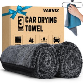 Varnix 2-Pack Microfiber Towels for Cars 36"x24", Extra Large Ultra Absorbent Car Wash Drying Towels Detailing Supplies for SUVs and Trucks, No Streaks, Spots or Scratches