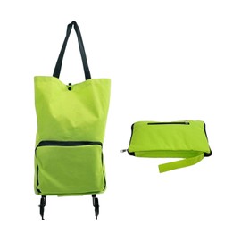 1 Piece Green Foldable Trolley Bag, Foldable Supermarket Shopping Trolley, Waterproof Practical Shopping Bag, Shopping Bag Trolley, Portable Oxford Fabric Shopping Bag
