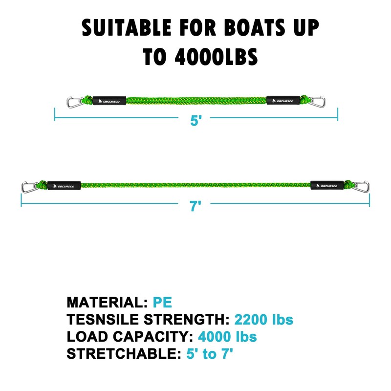 Obcursco Bungee Dock Line, Jet Ski Dock Line with Double