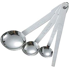 Kanda 052052 Measuring Spoons, Stainless Steel, Made in Japan, Set of 3, Includes Spatula