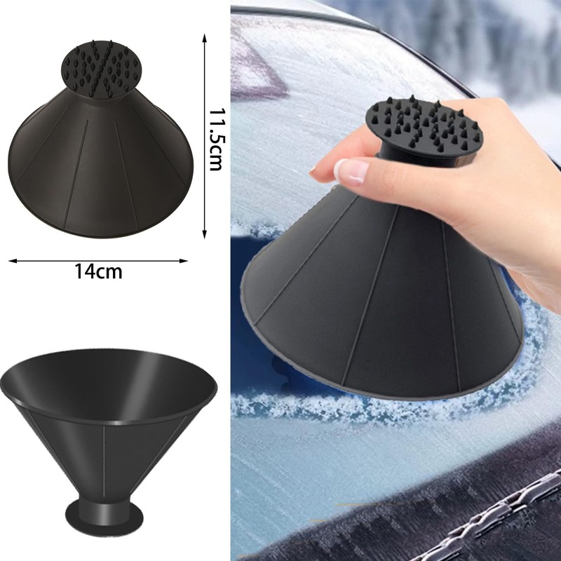 HIXNUG 2Pcs Cone Car Ice Scraper Round Funnel Ice Scraper