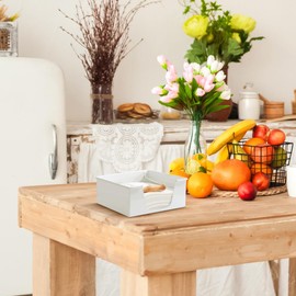 Cabilock Weighted Napkin Holder for Table, Napkin Holders for Paper, Rustic Square Flat for Kitchen Farmhouse Kitchen and Dining
