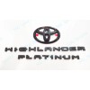 Toyota OEM 4pc Gloss Black HIGHLANDER Platinum Logo AWD OVERLAY