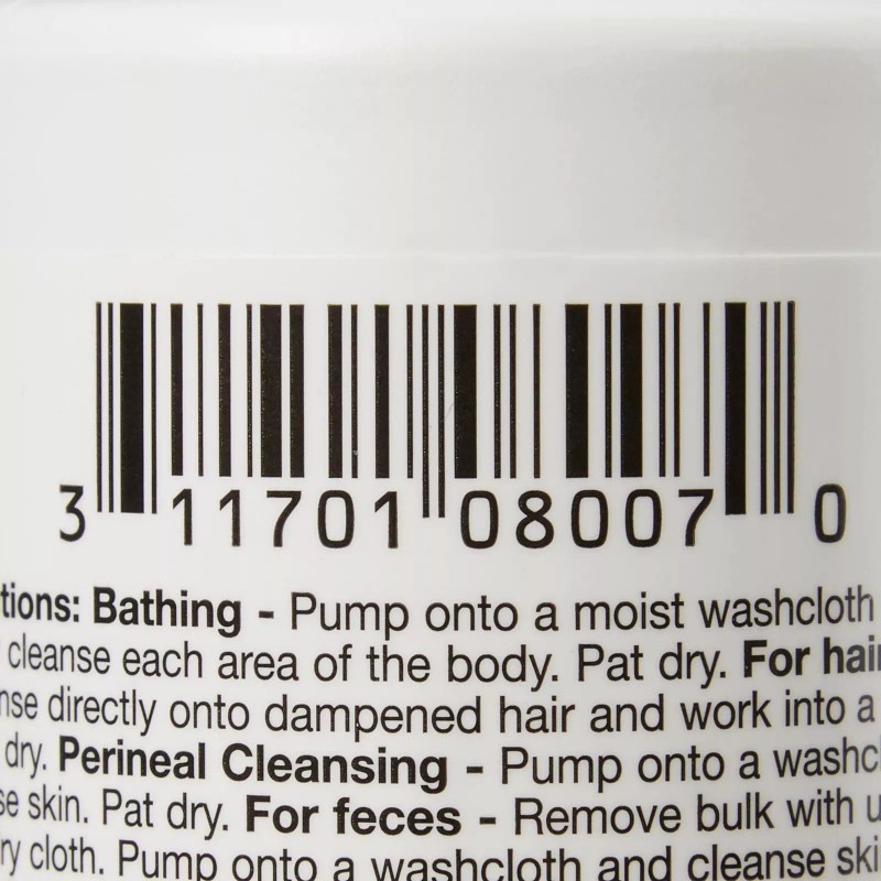 Bedside-Care Rinse-Free Shampoo and Body Wash, 8 oz. Pump Bottle,