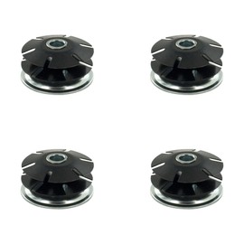 Outwater Industries Double Star Threaded Caster Insert | Heat Treated Steel | Fits 2 Inch Round 16-18 Gauge Tube | Thread: 5/16-18 | 4 Pack