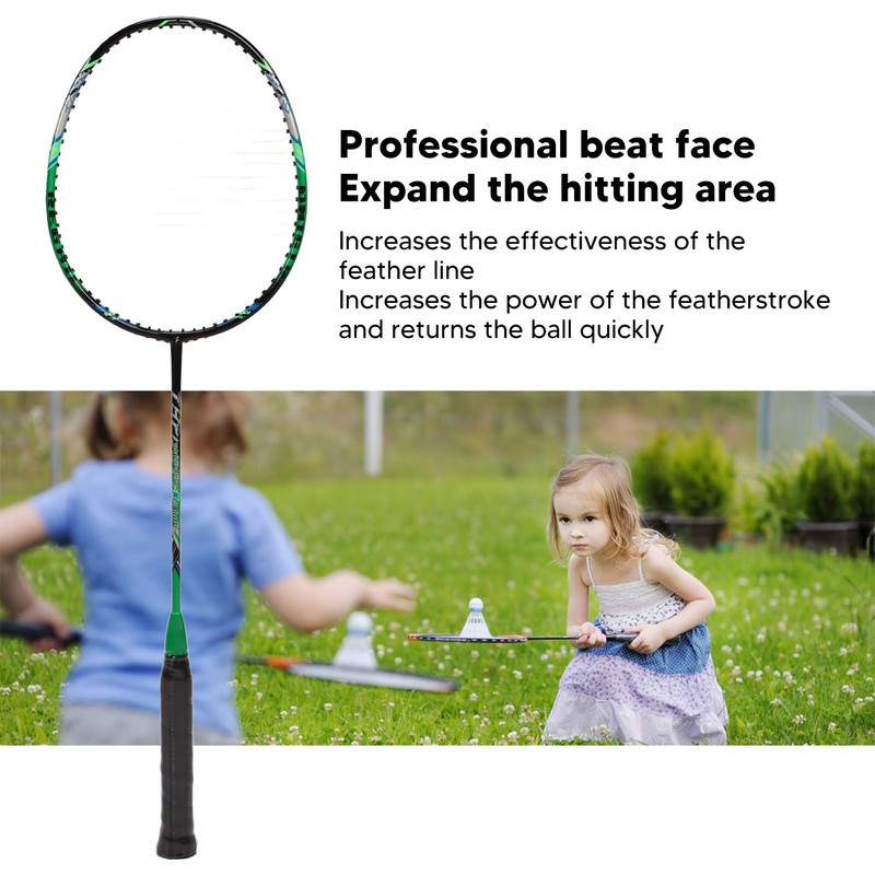 2 Pcs Carbon Fiber Badminton Rackets Ultra Light Adult for