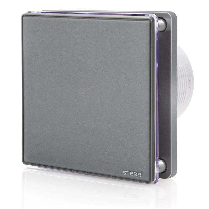 STERR grey bathroom fan with glass front