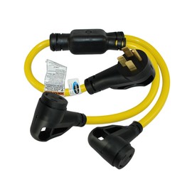 Conntek 15961 RV Generator Y Adapter Cord 50 Amp to (2) RV 30 Amp Receptacle