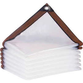 2 x 3 m Waterproof Transparent PVC Tarpaulin with Eyelets - UV-Resistant & Tear-Resistant Greenhouse Film for Garden, Balcony, Construction Site & Pet Enclosure - Weatherproof Construction Film with