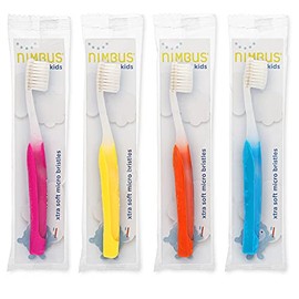 NIMBUS NIMBY Kid's Extra Soft Toothbrushes for Sensitive Teeth and Receding Gums, Periodontist Design Plaque Remover Travel Toothbrush, Individually W