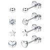 Kakonia 925 Sterling Sliver Tiny/Small Stud Earrings Set for Women