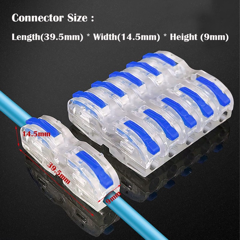 CTRICALVER Fixable Connector, 26 Pcs Bi-Directional Single Hole Lever Conductor