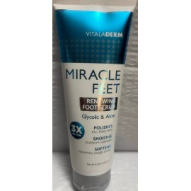 VITALADERM MIRACLE FEET RENEWING FOOT SCRUB 3X ACTION GLICOLIC &ALOE 8.5FLOZ