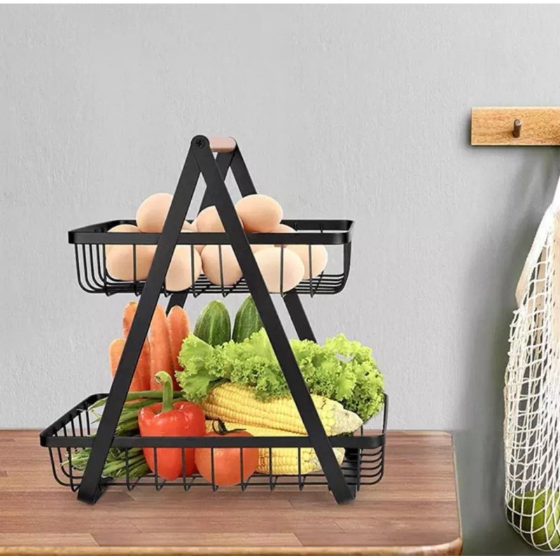 Clicmania Canasta Frutero Organizador 2 Niveles Exhibidor Multiusos