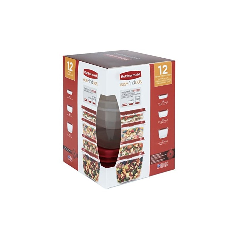 Rubbermaid Set of 12 Easy Find Vented Lids Food Storage