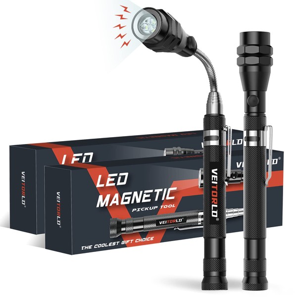 VEITORLD Gifts for Men Dad Husband Him, Extendable Magnetic Flashlight,
