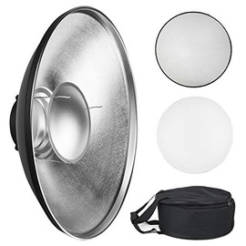 Soonpho 42cm Standard Reflector Beauty Dish with Honeycomb Grid, Diffuser Sock and Bag,for Bowens Mount Studio Strobe Flash Light Like Neewer VC-400HS VE-300 Godox AD200 AD180 AD360 AD360II (Silver)