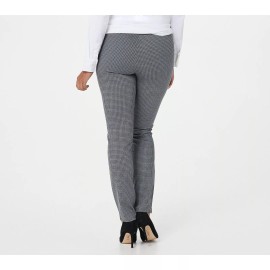 NYDJ Ponte Leggings Madison Houndstooth Womens 0 Gray Polyester Blend Career NEW