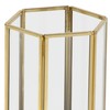 CosmoLiving by Cosmopolitan Glass Decorative Candle Lantern with Metal Plate,