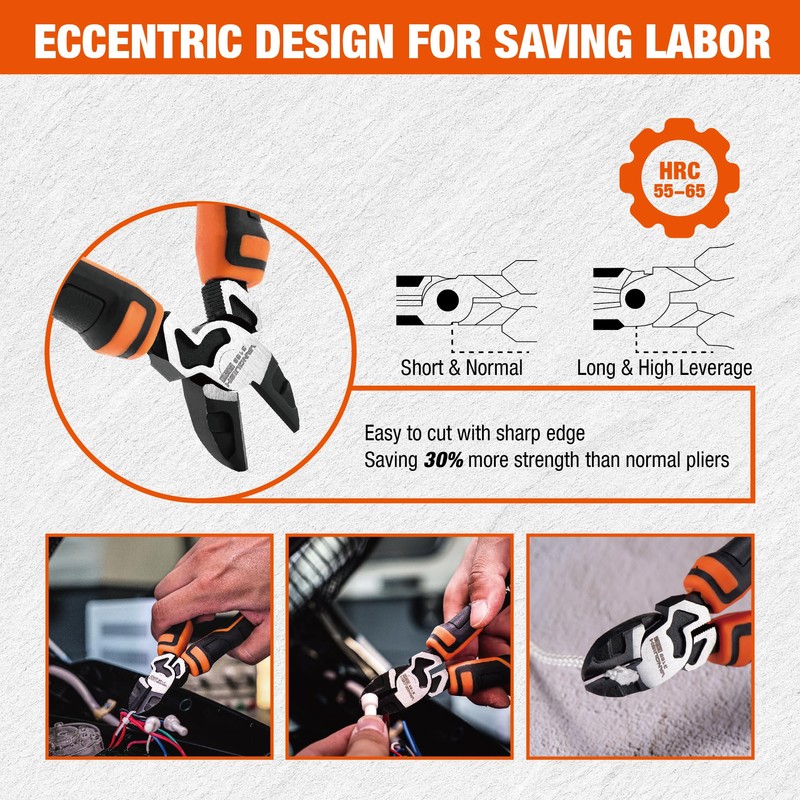 VANQUISH 6 Inch Diagonal Cutting Pliers High-Leverage Wire Cutters with