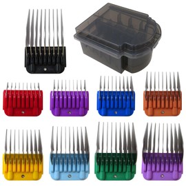 BSDLIET Universal 9Pcs Animal Stainless Steel Attachment Guide Comb Set for Detachable Blade Pet Dog Cat and Horse Clippers, (Only fit for 15# 10# 30# Blade)