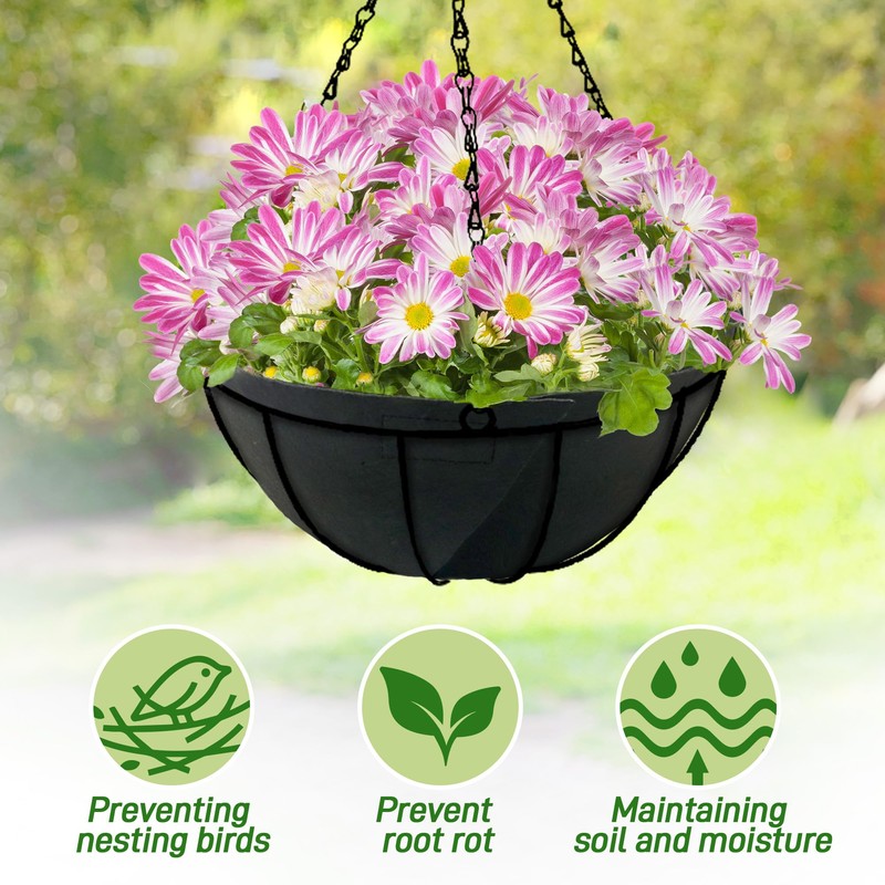 Sumloty 4 Pack 16 Inch Fabric Planter Basket Liner- Felt