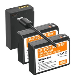 Mspalocell 3 Pack LP-E10 Battery USB Direct Charging for Canon EOS Rebel T3, T5, T6, T7, Kiss X50, Kiss X70, EOS 1100D, EOS 1200D, EOS 1300D, EOS 2000D Digital Camera