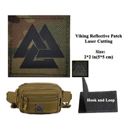 2 PCS AliPlus Viking Patches Viking Valknut Patches IR Infrared Reflective Patch Laser Cut Tactical Morale Patch Hook and Loop(CP)