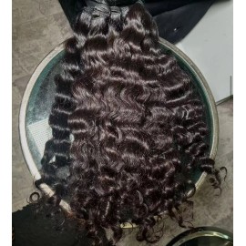 Raw Wavy Hair Vendor Human Hair Body Wave Extensions Burmese Type Bundle One Donor 100% Raw Hair Burmese Wavecolor: 1pcs natural wave, Stretched Length: 12 Inches