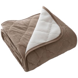 Sylphease Mattress Cover, Family Size, 100% Cotton, Towel Fabric, Easy to Place, No Elastic, Easy to Slide, Non-Slip, Pile, Sweat-Absorbent, All Season, 94.5 x 80.7 inches (240 x 205 cm) Brown