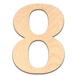4” Tall Wooden Number 8 – 1/4” Thick Baltic Birch – Paintable DIY Decor, Signs & Crafts - Pack of 1