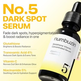 NUMBUZIN - Srum Facial No. 5 Glutatin Vitamina C y Niacinamida 30ml - Suero Coreano Anti Manchas, Hiperpigmentacin, Marcas de Acn y Luminosidad       