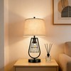 cattino Farmhouse Table Lamps with USB Ports, Industrial Bedside Lamps