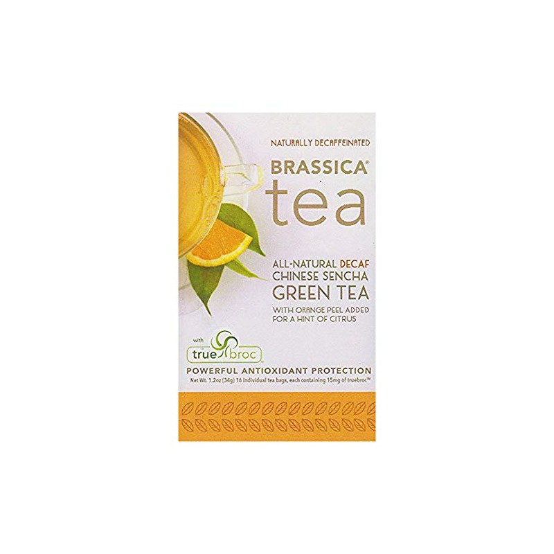 Brassica Decaffeinated Green Tea with Trubroc, Orange DECAF, 16 Tea