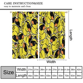 HZOHNAGO - Cortina de patos de dibujos animados para decoración de habitación de niños, cortinas opacas con bolsillo para barra de ventana, para recámara, sala de estar, 42 x 63 pulgadas
