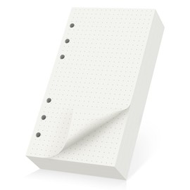 Yarotm Refill Paper A6 Dotted - 100 GSM Refill Paper Dotted 5 mm - 180 Sheets / 360 Pages Loose Leaf Paper for Ring Binder 6 Holes - Refillable A6 Paper for Travel Diary
