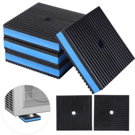 4 PCS Anti Vibration Pads, Heavy Duty Ribbed Rubber Pads with Foam Center, Vibration Isolator for Equipment, Rubber Isolation Pads with Grooved Surface, Easy to Install with Central Hole